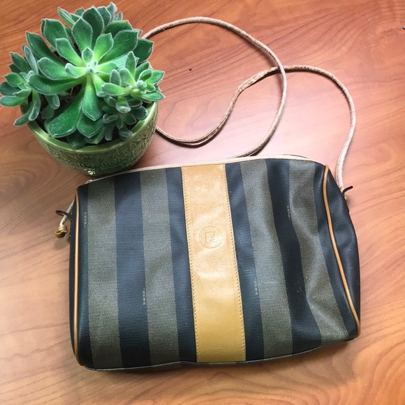 Fendi Handbags - Vintage Fendi Pequin Crossbody Purse